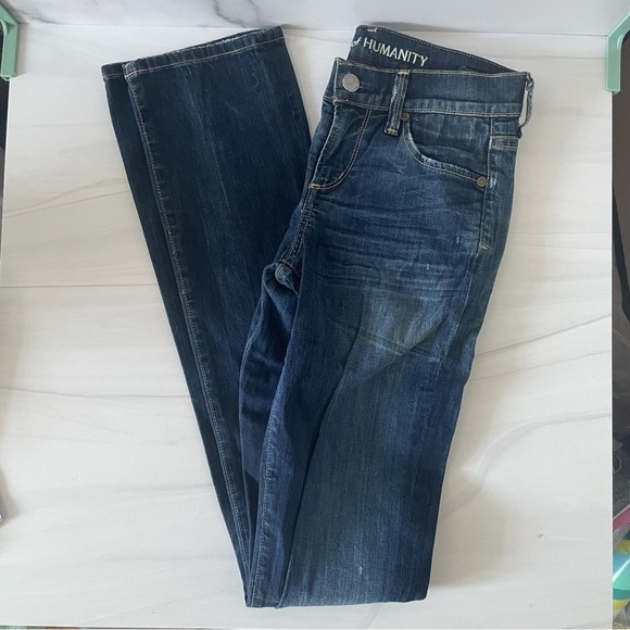 Citizens of Humanity "Ava" Low Rise Straight-Leg Jeans- Distressed- Size 24 - Picture 2 of 12